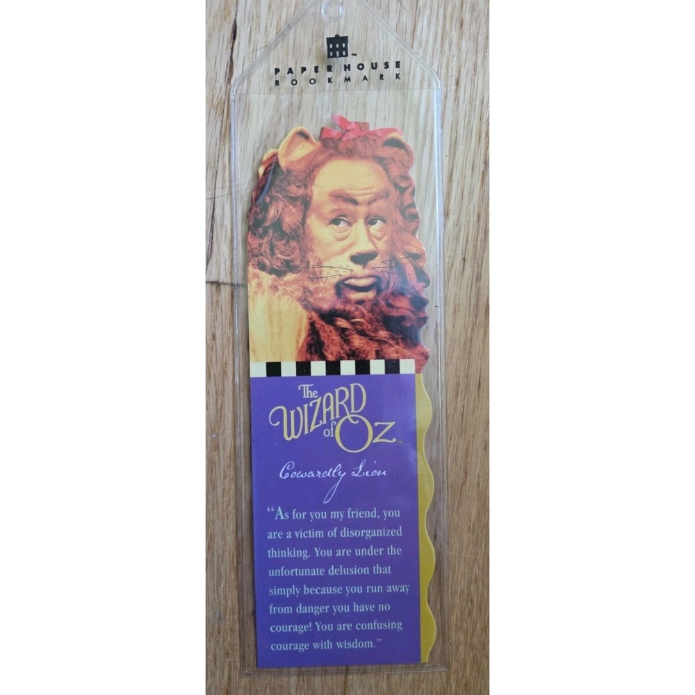 Vintage 1999 NIP Wizard of Oz Cutout Cowardly Lion Bookmark